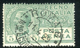 REGNO 1926-28 POSTA AEREA SOP.TI 5 L. USATO - Poste Aérienne