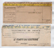 VP20.576 - 1954 - Document Commercial X 2 - Electricité De France Pour Mr Le Duc De CHAULNES - Elektrizität & Gas