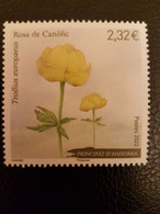 Andorra 2022 Andorre Flower Plant Nature ROSA DE CANOLIC Globelflower Fleur Flora Fiori 1v Mnh - Nuevos