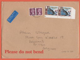 GB - Regno Unito - GREAT BRITAIN - UK - 2003 - 2 X 1p + 2 X 18p Europa Cept, By Train - Medium Envelope - Viaggiata Da T - Storia Postale