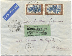 1940 SOUDAN FRANCAIS LETTRE PAR AVION POUR LA FRANCE OBLITEREE GAO AVION 2 FRV 40 AVEC CACHET D'ARRIVEE - Brieven En Documenten