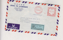 HONG KONG 1963  Airmail  Registered Cover To Germany Meter Stamp - Storia Postale