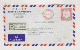 HONG KONG 1963  Airmail  Registered Cover To Germany Meter Stamp - Storia Postale