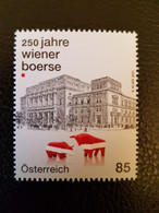 Austria 2021 Autriche 250 Years Vienna Stock Exchange Building Bull Bear Red 1v Mnh - Neufs