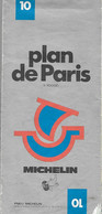 Plan De PARIS - MICHELIN - N° 10 - échelle 1/10 000ème - 1ére édition - 1974 - - Roadmaps
