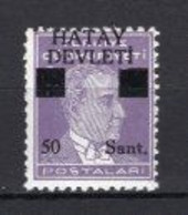 1939 TURKEY BLACK HATAY DEVLETI OVERPRINTED POSTAGE STAMPS WITH THE PORTRAIT OF ATATURK (1st. Issue) MICHEL: 12 MNH ** - 1934-39 Sandjak D'Alexandrette & Hatay