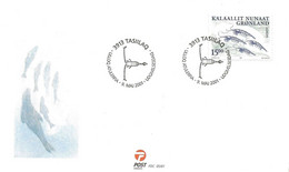 Greenland 2001 Europe: Life-Giver Water.  Fish,  Krill (Euphausia Superba)  Mi 368,  FDC - Cartas & Documentos