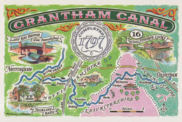 Grantham Canal Bridge Howling Basin River Nottingham Map Postcard - Otros & Sin Clasificación