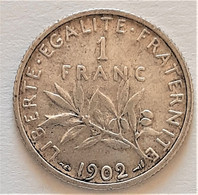 1 FRANC SEMEUSE 1902 ARGENT   (voir Scan) - Other & Unclassified
