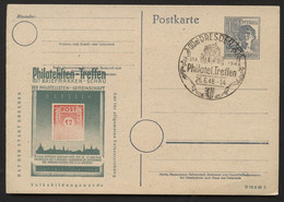 P962 ZC Postkarte Zudruck Philatelistentreffen Dresden Sost. Zwinger 1948 - Postwaardestukken