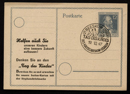 P965 ZC/02 Postkarte Zudruck Tag Des Kindes Beeskow Sost. 1947 - Entiers Postaux