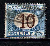ITALIA REGNO - 1874 - SEGNATASSE - CIFRA DEL VALORE IN UN OVALE - 10 Lire -  USATO - Taxe