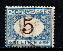 ITALIA REGNO - 1874 - SEGNATASSE - CIFRA DEL VALORE IN UN OVALE - 5 Lire -  USATO - Taxe