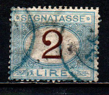 ITALIA REGNO - 1870 - SEGNATASSE - CIFRA DEL VALORE IN UN OVALE - 2 Lire -  USATO - Taxe