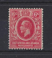 EAST AFRICA & UGANDA PRO...KING GEORGE V..(1910-36.).." 1912.".....6c.....SCARLET...POORISH GUM....(CAT.VAL.£25..)....MH - East Africa & Uganda Protectorates