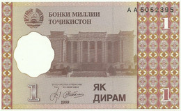 Tajikistan - 1 Diram - 1999 ( 2000 ) - P 10 - Unc. - Serie AA - Tadjikistan