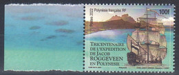 POLYNESIE FRANCAISE 2022 -  " TRICENTENAIRE EXPEDITION DE JACOB ROGGEVEEN  "1 Timbre à 100 F Bord De Feuille   / Neuf** - Neufs