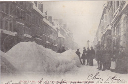 Cpa Dept 25 - Pontarler -  La Grande Rue En Hiver (voir Scan Recto-verso) - Pontarlier