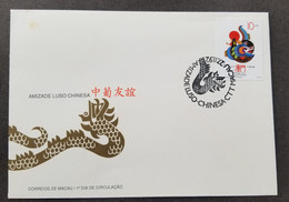 Macau Macao Portugal China Relationship 1992 Diplomatic Dragon (FDC) *see Scan - Cartas & Documentos