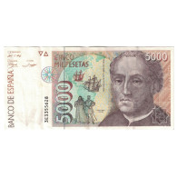 Billet, Espagne, 5000 Pesetas, 1992, 1992-10-12, KM:165, SUP - [ 4] 1975-… : Juan Carlos I