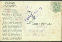 5 Centimes De L'Emission Albert CROIX-ROUGE Obl. Sc Ste-ADRESSE (POSTE BELGE) sur Carte P. Du 16-V-1918)  Vers Baarle-Du - Otros & Sin Clasificación