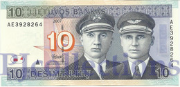 LITHUANIA 10 LITU 2007 PICK 68 UNC - Lithuania