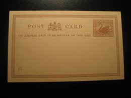 1 1/2 Penny Swan WESTERN AUSTRALIA Post Card Postal Stationery Card - Cartas & Documentos