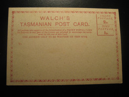 Inland Postage 2p. Town Postage 1p. TASMANIA Post Card AUSTRALIA Walch's Walch Postal Stationery Card - Lettres & Documents