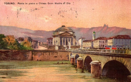 CPA - TORINO - Ponte In Pietra E Chiesa Gran Madre ... Illustration - Edition ? - Pontes