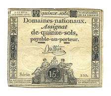 Assignat 15 Sols Série 122 - Assignats