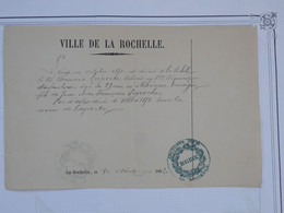 BF11 FRANCE  BELLE LETTRE AVIS 1882 LA VILLE DE LA ROCHELLE MAIRIE  ++TAMPON  INTERESSANT +++ - Non Classés