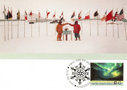 Australian Antarctic Territory 1991 Treaty,antarctic Treaty,maximum Card - Cartoline Maximum