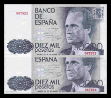 España Spain Pareja 10000 Pesetas 1985 Pick 161 Sin Serie SC UNC - [ 4] 1975-…: Juan Carlos I.