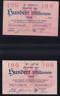 Aalen: 2x 100 Millionen Mark 1.10.1923 - Varianten KN - [11] Local Banknote Issues