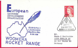 AUSTRALIA - POSTA RAZZO -  EUROPA I LAUNCHED *MAY24, 1966 - SU BUSTA UFFICIALE - Eerste Vluchten