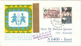 Luxembourg - Mersch - FDC - Village D'enfants - Poste Aérienne - LuxAir - 18 Septembre 1968 - Briefe U. Dokumente