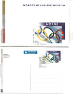 Norway 1997   10 Cards With Imprinted Stamps, Norwegian Olympic Museum   - Cancelled 27.11.97 - Storia Postale