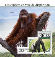 Niger 2021 Endangered Species. (310b) OFFICIAL ISSUE - Gorilas