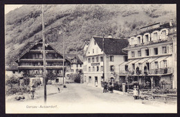 1908 Gelaufene AK: Ausserdorf In Gersau Mit Pension Beau Rivage. Rückseitig Leicht Fleckig. - Gersau