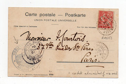 !!! LEVANT, CPA DE 1904 POUR PARIS, CACHET A DATE DE RHODES + CACHET CONSULAIRE - Storia Postale