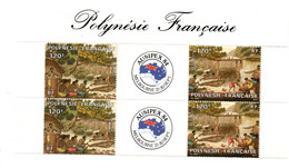 Ausipex 84 - Bloc De 4 Timbres Avec Vignette Australie Australia Melbourne - Polynésie - Ungebraucht