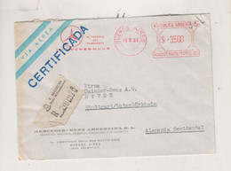 ARGENTINA BUENOS AIRES  1963 Nice Airmail  Registered Cover To Germany Meter Stamp - Cartas & Documentos
