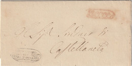 ITALIA  --  LECCE  --  INTENDENZA DELLA PROVINCIA DI TERRA  D OTRANTO --  RECCO PREFILATELIC FOLDED LETTER  -  1858 - Non Classificati