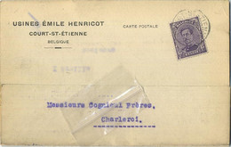 Court-Saint-Etienne :  Usines Emile Henricot   1923    ( 2 Scans ) - Court-Saint-Etienne