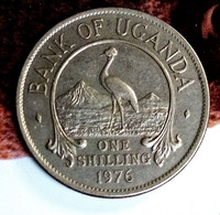 Uganda , 1 Shilling ,1976. KM#5a Magnetic , Agouz - Oeganda