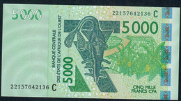 W.A.S. BURKINA FASO P317Cv 5000 FRANCS (20)22 Signature 45   2022       UNC. - West African States