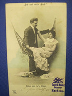 AK 1903 CPA Liebespaar Litho Heiligenstein BARR Elsass Paar Foto DR Couple Hamac - Coppie