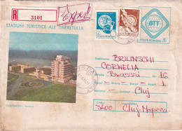 A19321 - STATIUNI TURISTICE ALE TINERETULUI COSTINESTI VEDERE COVER ENVELOPE USED 1984 REPUBLICA SOCIALISTA ROMANIA RSR - Brieven En Documenten