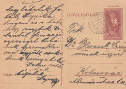 A19336 - MAGYARORSZAG LEVELEZOLAP POSTAL STATIONERY USED 1930 BANFFYHUNYAD HUEDIN ROMANIA SENT TO KOLOZSVAR CLUJ-NAPOCA - Interi Postali