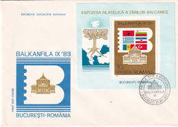 A19337 - BALKANFILA IX BUCURESTI FIRST DAY COVER FDC COVER ENVELOPE UNUSED 1983 REPUBLICA SOCIALISTA ROMANIA RSR - FDC